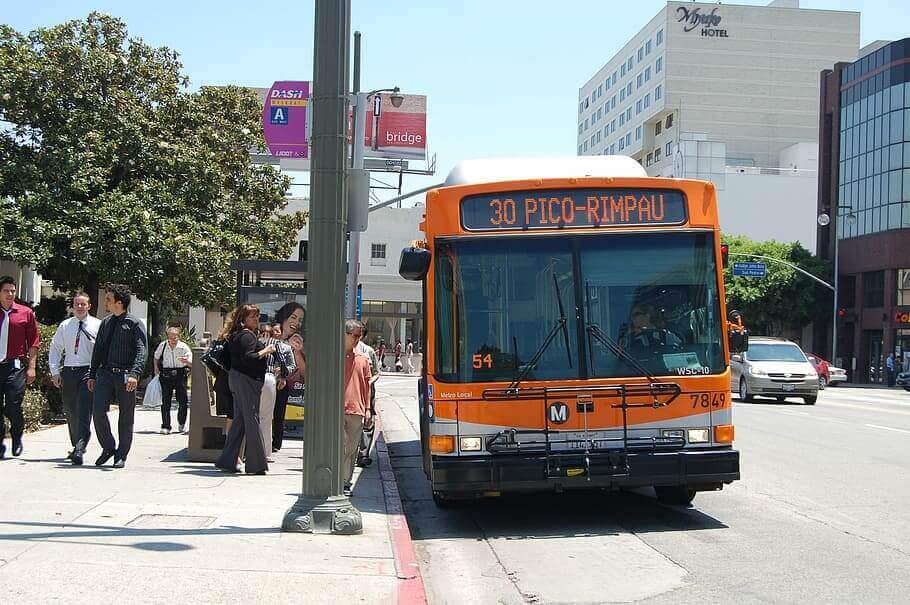 Bus stop at intersection near Wyndham Hotel accident attorney help.